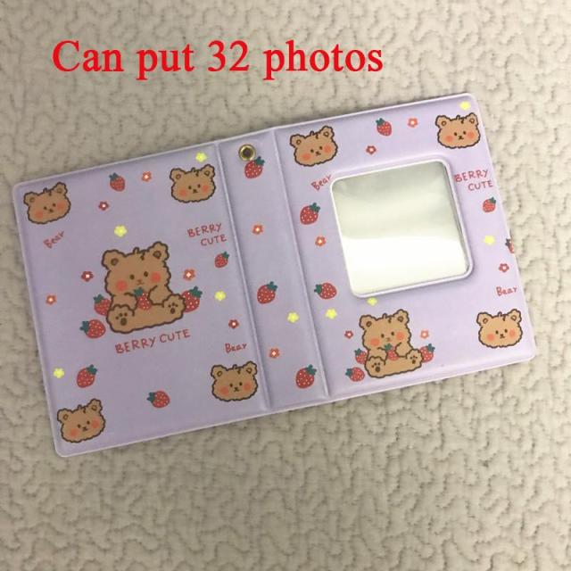 3 Inch Photo Album INS Korean Cute Cartoon Rabbit Bear Picture Storage Case 40 Pockets Polaroid Album Kpop Photocard Holder