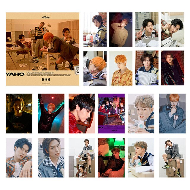 30 Pcs / Set Kpop SUPER JUNIOR AB6IX Flying NU'EST SJ Stray Kids Group New Album Photo PVC Cards Self Made LOMO Card Photocard