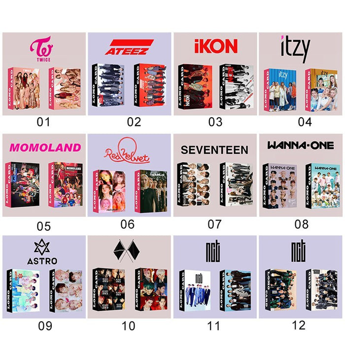 30Pcs/set KPOP ATEEZ RED VELVET MOMOLAND EXO NCT TWICE Photocard Lomo Card Paper Small Cards Album