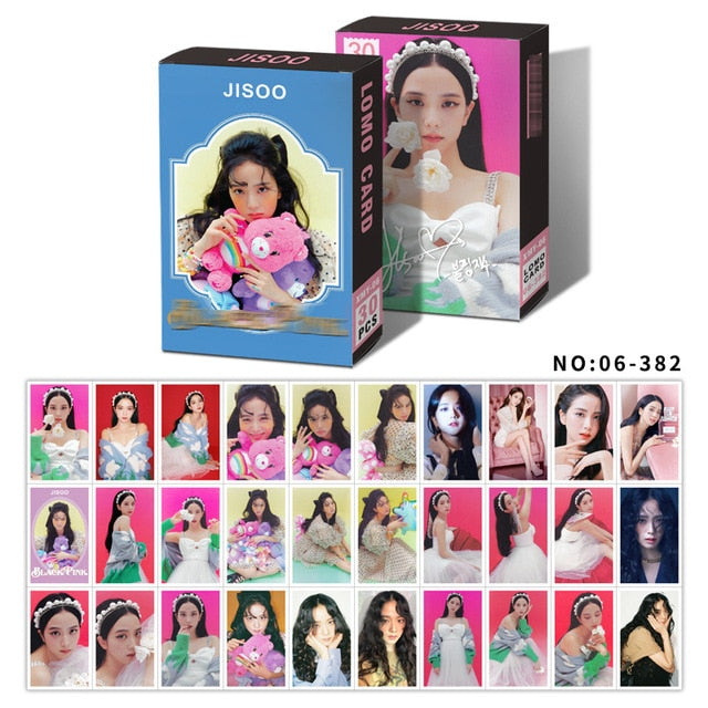 30pcs Kawaii Korea Kpop Combination New Spot Bl Lomo Card Lisa Jennie Jisoo Rose Peripheral Star Greeting Card