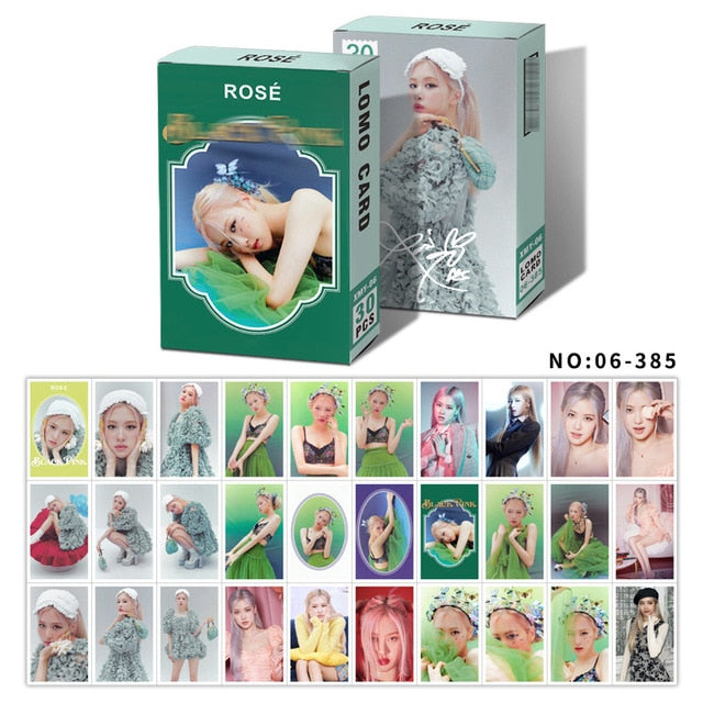30pcs Kawaii Korea Kpop Combination New Spot Bl Lomo Card Lisa Jennie Jisoo Rose Peripheral Star Greeting Card