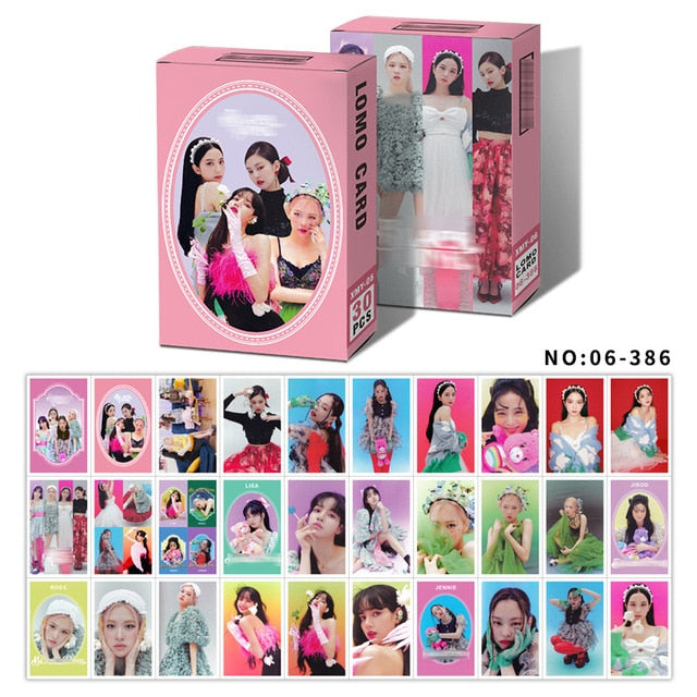 30pcs Kawaii Korea Kpop Combination New Spot Bl Lomo Card Lisa Jennie Jisoo Rose Peripheral Star Greeting Card