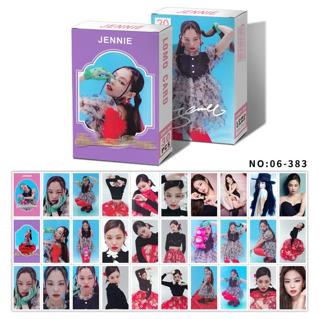 30pcs Kawaii Korea Kpop Combination New Spot Bl Lomo Card Lisa Jennie Jisoo Rose Peripheral Star Greeting Card