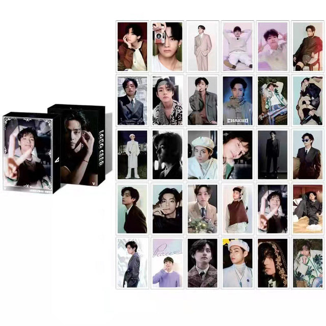 30pcs/box Kpop Boys Lomo Card Set Jungkook Jimin Photocard Stray Kids Photo Card Album