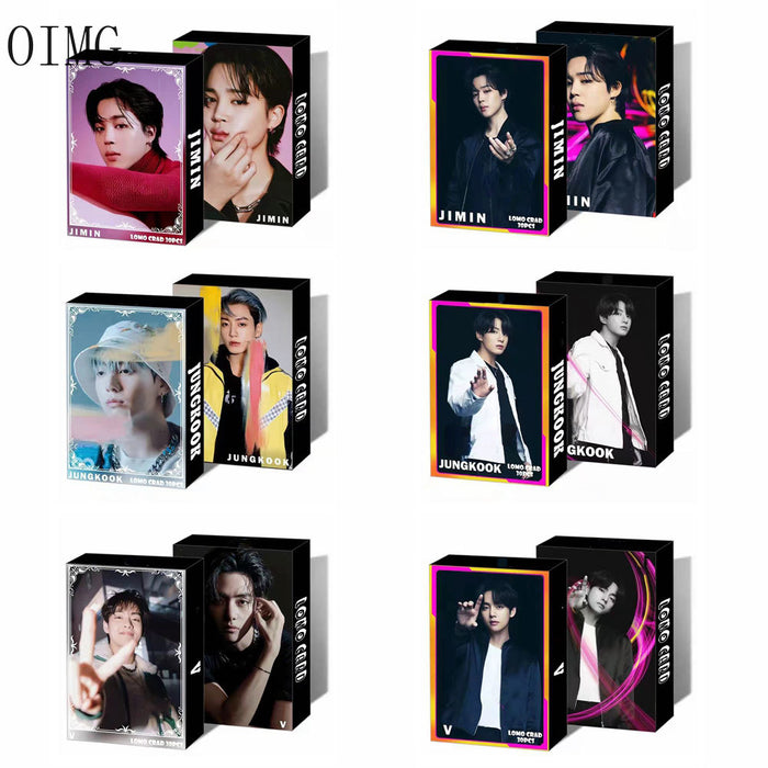 30pcs/box Kpop Boys Lomo Card Set Jungkook Jimin Photocard Stray Kids Photo Card Album