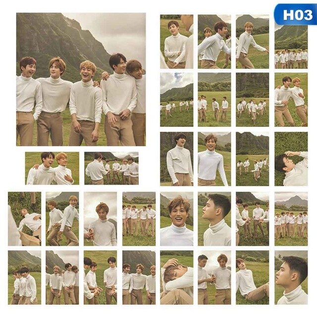 30pcs/set KPOP EXO Hawaii Photobook Album Self Made Paper Lomo Card Photo Card Poster Photocard For Fans Collective Gift