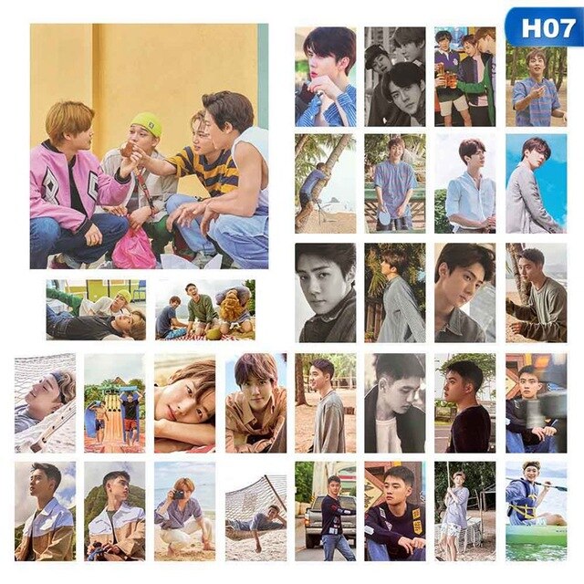 30pcs/set KPOP EXO Hawaii Photobook Album Self Made Paper Lomo Card Photo Card Poster Photocard For Fans Collective Gift