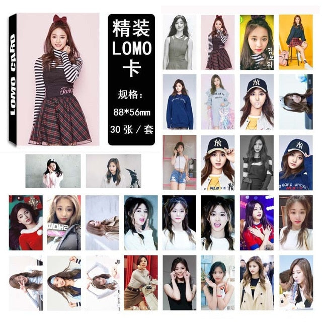 30pcs/set Kpop TWICE photocard Group single photo album lomo card HD high quality Print for fans collection new arrivals