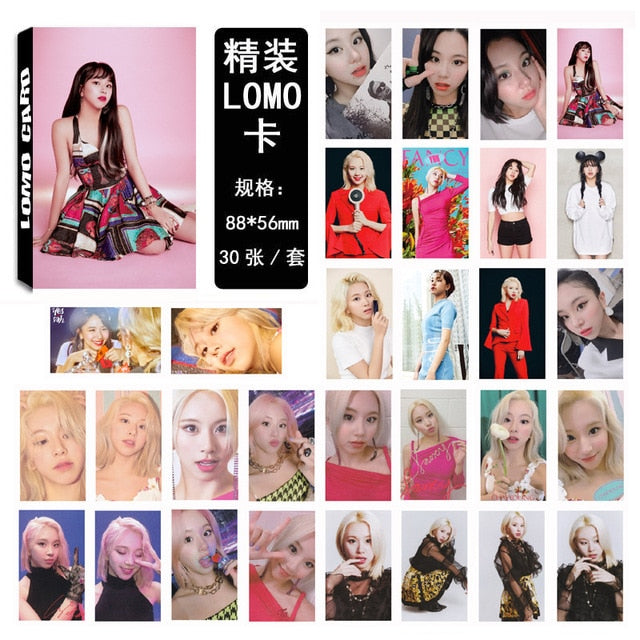 30pcs/set Kpop TWICE photocard Group single photo album lomo card HD high quality Print for fans collection new arrivals