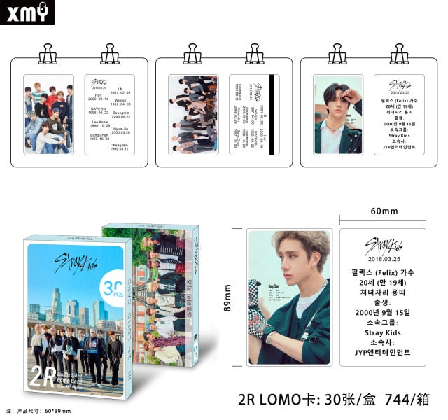 30pcs/set Kpop stray kids Double Print signture photocard high quality Twice X1 ASTRO album poster kpop lomo card