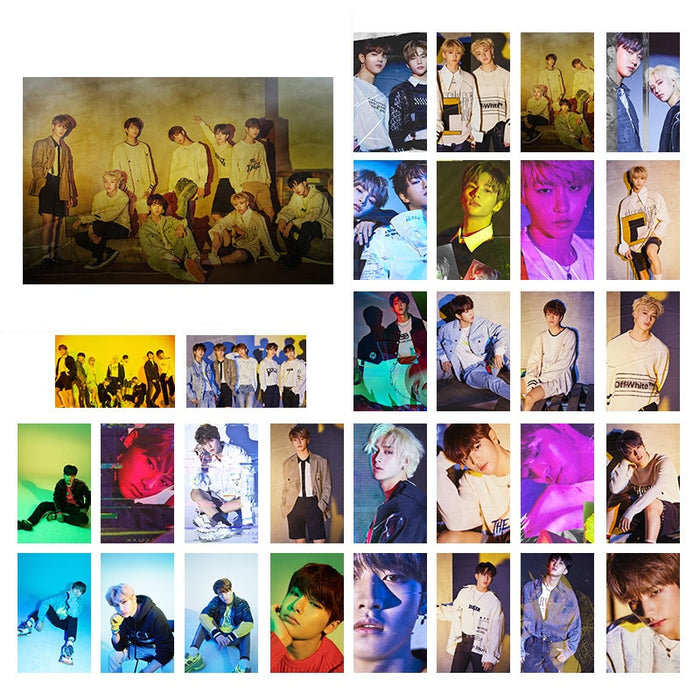30pcs/set kpop Stray Kids photo card yellow Miroh Yellow wood album lomo card photocard kpop stray kids new arrivals