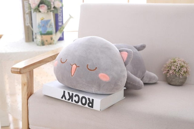 35/50/ 60cm Kawaii Lying Cat Plush Toys Stuffed Cute Cats Doll Lovely Animal Pillow Soft Cartoon Cushion