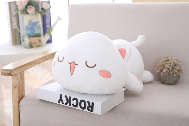 35/50/ 60cm Kawaii Lying Cat Plush Toys Stuffed Cute Cats Doll Lovely Animal Pillow Soft Cartoon Cushion