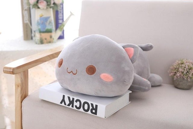 35/50/ 60cm Kawaii Lying Cat Plush Toys Stuffed Cute Cats Doll Lovely Animal Pillow Soft Cartoon Cushion