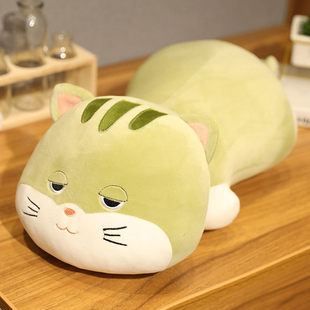 35/50/ 60cm Kawaii Lying Cat Plush Toys Stuffed Cute Cats Doll Lovely Animal Pillow Soft Cartoon Cushion