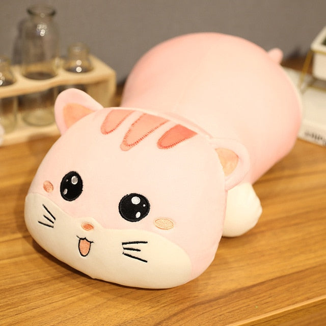 35/50/ 60cm Kawaii Lying Cat Plush Toys Stuffed Cute Cats Doll Lovely Animal Pillow Soft Cartoon Cushion