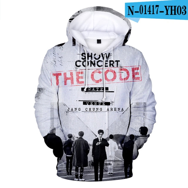 3D Monsta X Hoodies Sweatshirts Men/Women HIP HOP Harajuku Long Sleeve Autumn Monsta X pullovers 3D Print Hoodies
