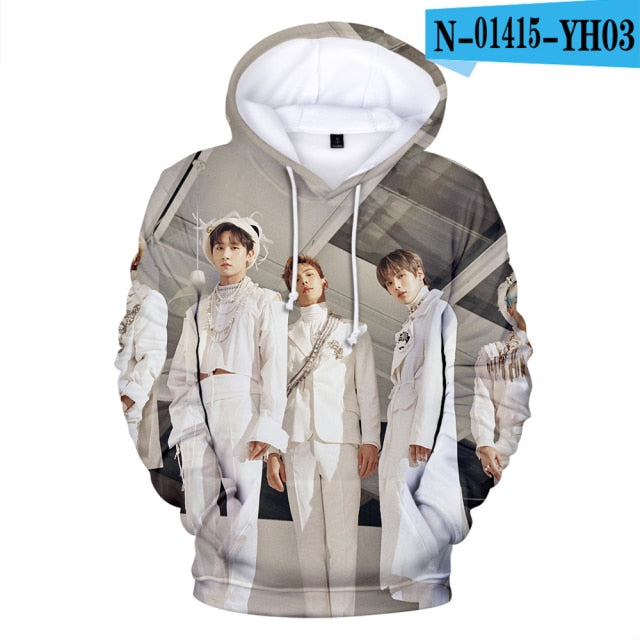 3D Monsta X Hoodies Sweatshirts Men/Women HIP HOP Harajuku Long Sleeve Autumn Monsta X pullovers 3D Print Hoodies