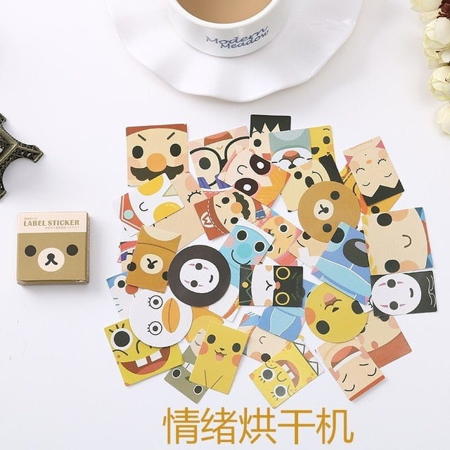 40 PCS/box Mini Cartoon Paper Sticker Decoration Decal DIY Album Scrapbooking Seal Sticker Kawaii Stationery Gift