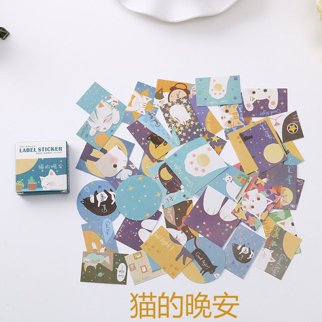 40 PCS/box Mini Cartoon Paper Sticker Decoration Decal DIY Album Scrapbooking Seal Sticker Kawaii Stationery Gift