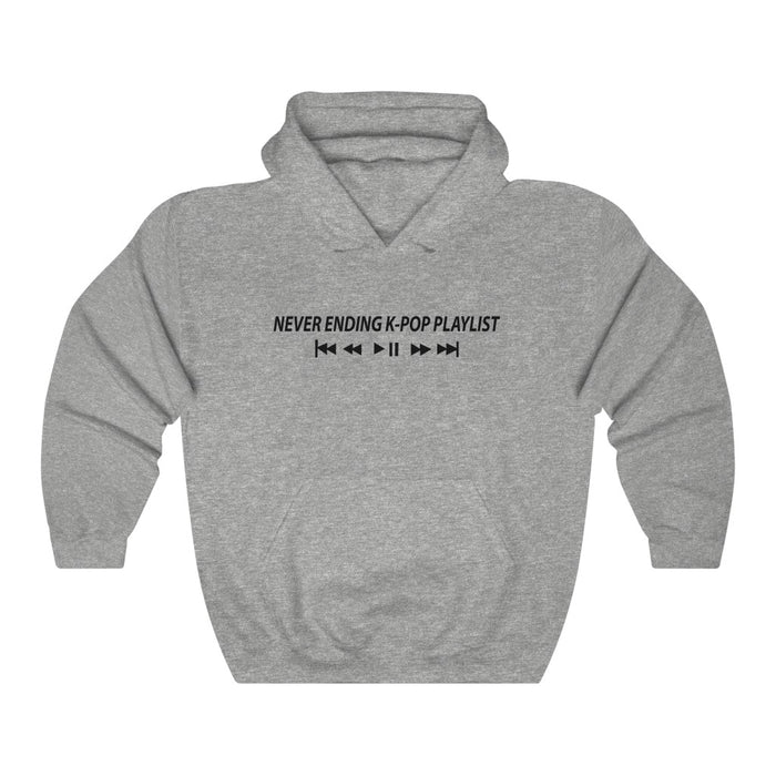Never Ending K-Pop Playlist Hoodie - Trendy Winter Kpop Hoodies Kpop Fashion - Kpop Hooded Sweater
