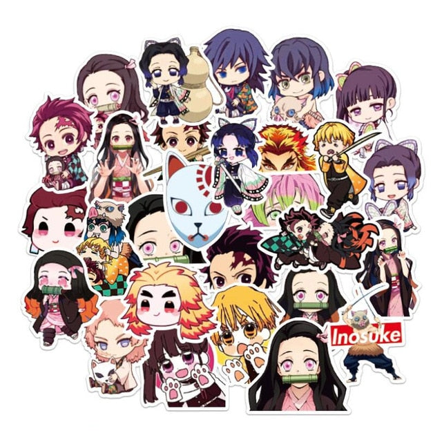 50 100pcs/Pack Japan Anime Sticker Anime Attack On Titan Stickers aesthetic Laptop Bicycle Guitar Skateboard Waterproof stikers