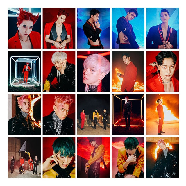 54 Pcs / Set Kpop EXO Album Self Made Paper Lomo Card Photo Card Poster Photocard Fans Gift Collection Stationery Set