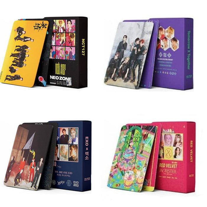 54 Pcs / Set Kpop  EXO NCT  TXT Album Photo Card LOMO Cards Postcards Decoration Supplies Fans Gifts