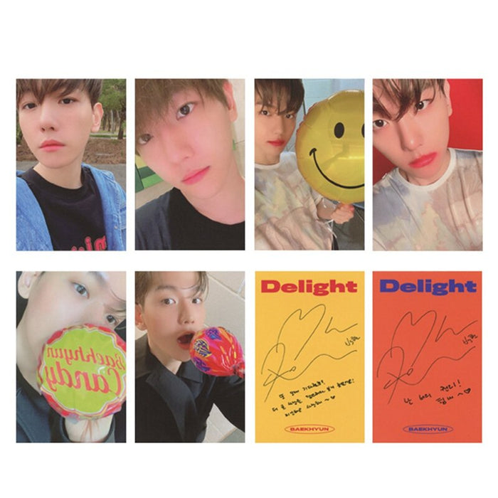 6pcs/set Kpop Baekhyun Solo 2 Delight Album Lomo Cards Fashion Self Made Paper Photo Card Photocard Signature