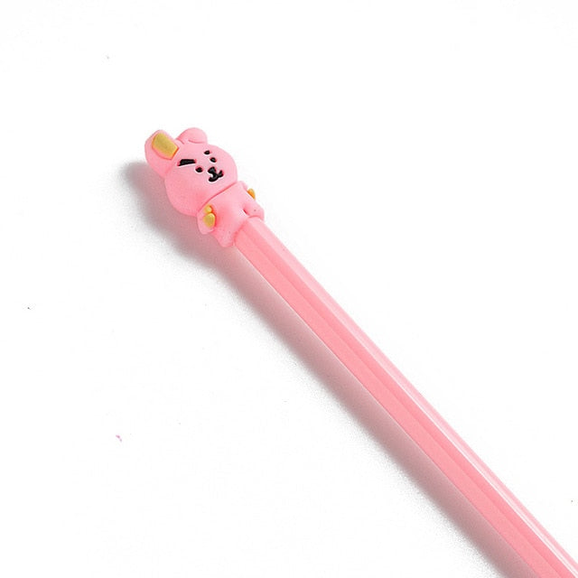 8Pcs Kawaii Gel Pen Cartoon Animal Pencil School Office Supplies Cute Stationery 0.5mm Pens Black Ink Signature Pen Kids Gift