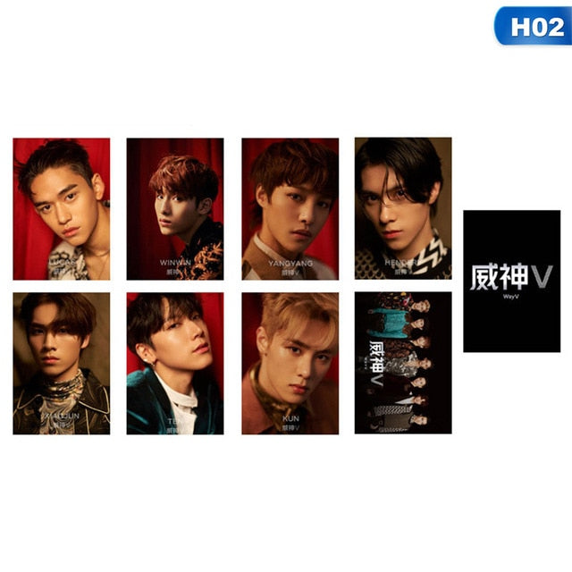 8pcs/set Kpop NCT WAYV Photo Stikcy Card Winwin Lucas Crystal Card Sticker Ten Debut Photocard Sticker