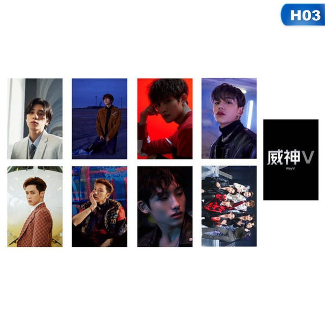 8pcs/set Kpop NCT WAYV Photo Stikcy Card Winwin Lucas Crystal Card Sticker Ten Debut Photocard Sticker