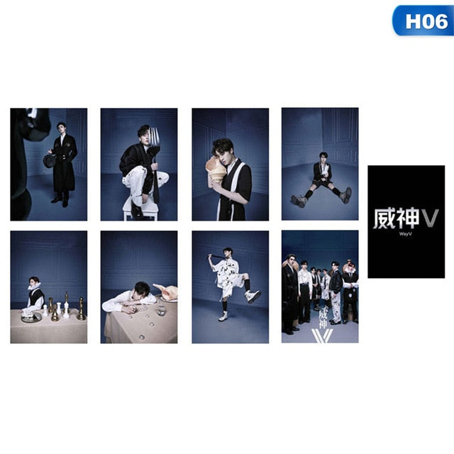 8pcs/set Kpop NCT WAYV Photo Stikcy Card Winwin Lucas Crystal Card Sticker Ten Debut Photocard Sticker