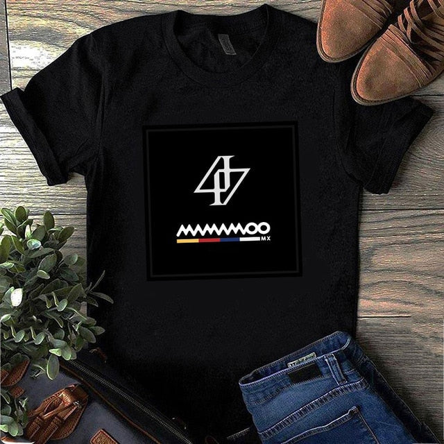 90s Summer Short-sleeve Tee Shirt Mamamoo Kpop T Shirt Womens Clothing
