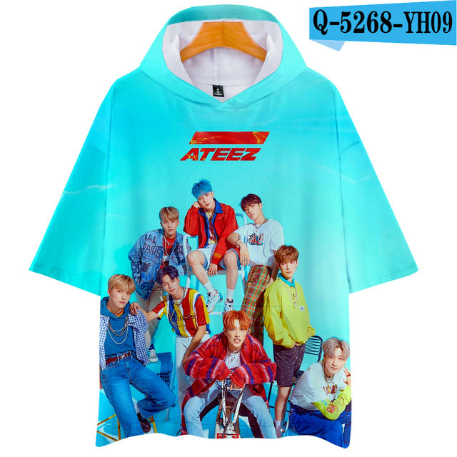 ATEEZ 3D New Personality Tee Shirt K Pop  T-shirt Hip-Hop Soft Tops - Kpopshop