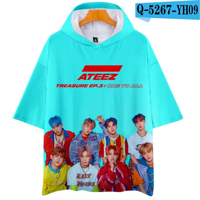 ATEEZ 3D New Personality Tee Shirt K Pop  T-shirt Hip-Hop Soft Tops - Kpopshop