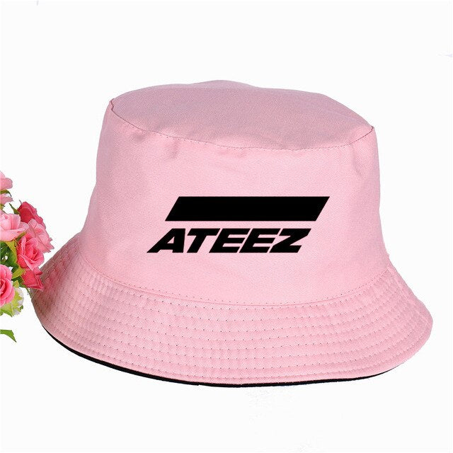 ATEEZ Bucket Hat ATEEZ kpop Summer Faceless cap Panama Cotton Double Layer Fabric Sunscreen Hats Women Men fisherman hat