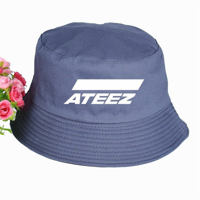 ATEEZ Bucket Hat ATEEZ kpop Summer Faceless cap Panama Cotton Double Layer Fabric Sunscreen Hats Women Men fisherman hat