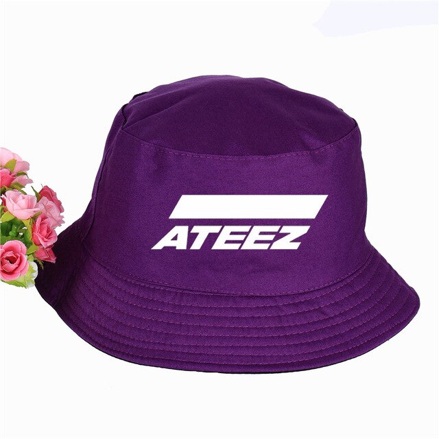 ATEEZ Bucket Hat ATEEZ kpop Summer Faceless cap Panama Cotton Double Layer Fabric Sunscreen Hats Women Men fisherman hat