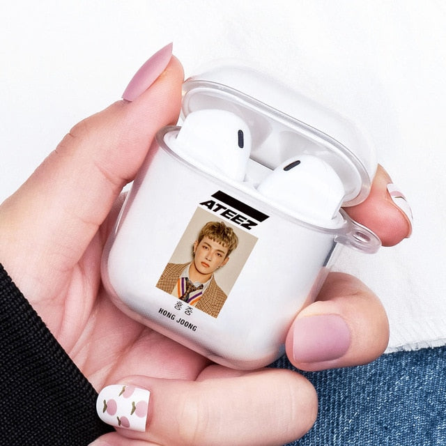 ATEEZ HongJoong SeongHWA Earphone Case for Aipods 1 2 Soft Cover for Blutooth Earphone Airpods Rubber cartoon cute couple