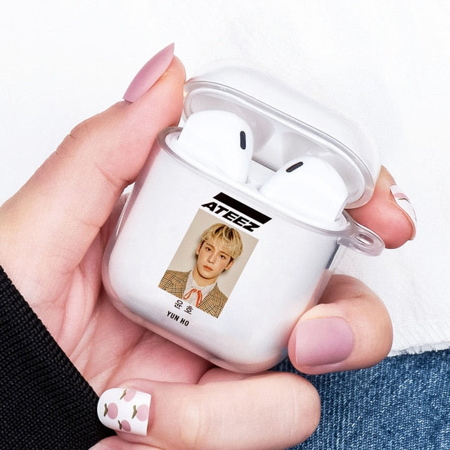 ATEEZ HongJoong SeongHWA Earphone Case for Aipods 1 2 Soft Cover for Blutooth Earphone Airpods Rubber cartoon cute couple