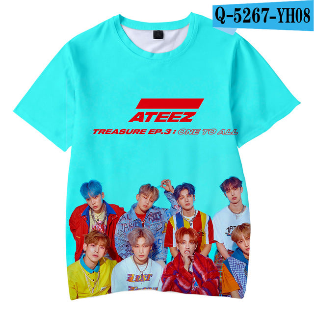 ATEEZ Kpop Korean Team 3D Kids T-shirt Children Boys/Girls 3d Highstreet - Kpopshop