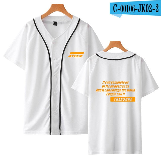 ATEEZ Printed baseball t shirt Women Men Popular Tee shirt Clothes   Kpop tshirt Tops Plus Size