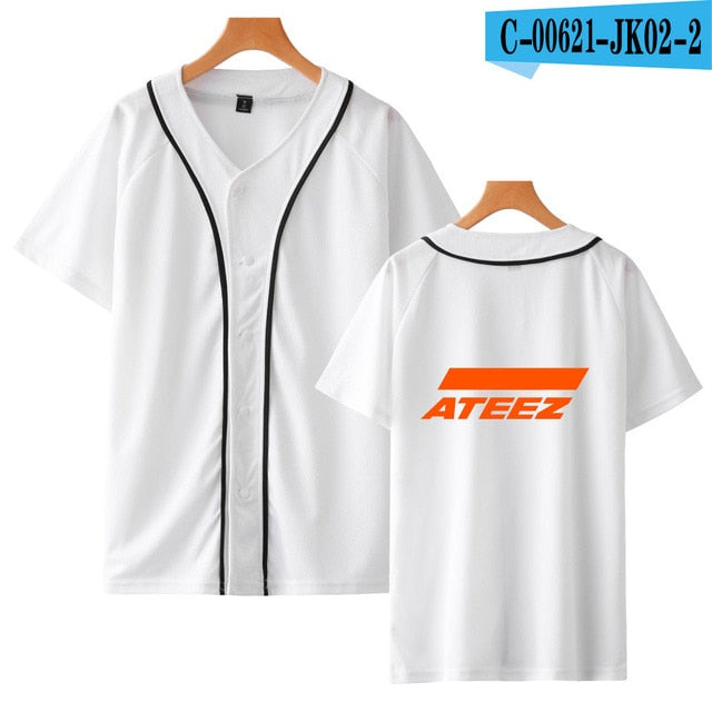 ATEEZ Printed baseball t shirt Women Men Popular Tee shirt Clothes   Kpop tshirt Tops Plus Size