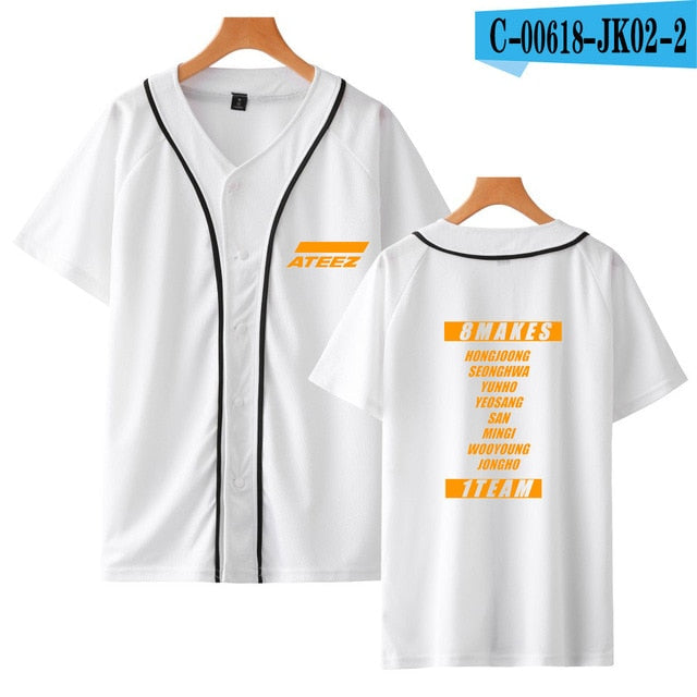 ATEEZ Printed baseball t shirt Women Men Popular Tee shirt Clothes   Kpop tshirt Tops Plus Size