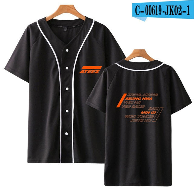 ATEEZ Printed baseball t shirt Women Men Popular Tee shirt Clothes   Kpop tshirt Tops Plus Size