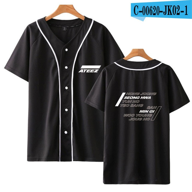 ATEEZ Printed baseball t shirt Women Men Popular Tee shirt Clothes   Kpop tshirt Tops Plus Size
