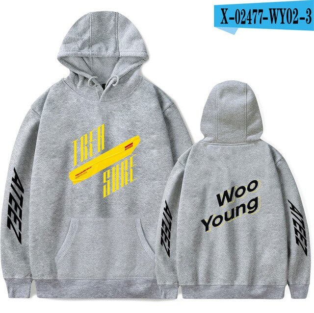 ATEEZ hoodies men/womens sweatshirt autumn winter pop singer ATEEZ Black boy Hoodie sudaderas Jacket winter kpop pullover tops