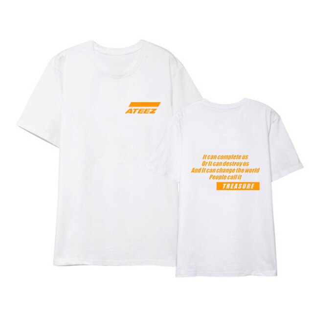 ATEEZ kpop Pink T-shirt New Korean loose Plus Size Round Collar - Kpopshop