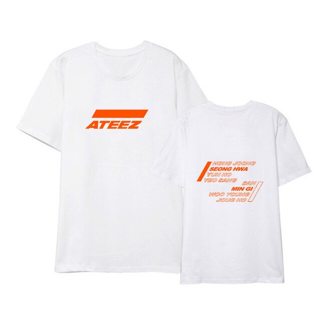 ATEEZ kpop Pink T-shirt New Korean loose Plus Size Round Collar - Kpopshop